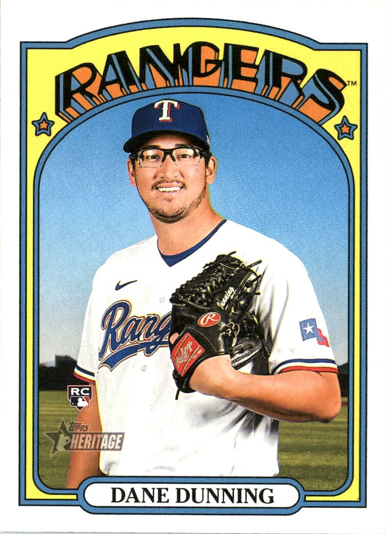 2021 Topps Heritage #651 Dane Dunning RC Texas Rangers Rookie Card