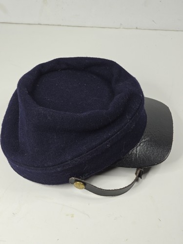 CIVIL WAR US UNION BLUE WOOL ENLISTED KEPI FORAGE CAP HAT-XLARGE - Picture 4 of 13