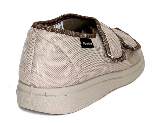 Fischer Therapieschuh Verbandschuh Hausschuh Senioren Reha beige Klett K-Weite - Bild 3 von 4