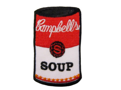 Campbell's SUPPENDOSE Logo Schild Bügelbild/Aufnähen bestickt Patch 7,9 x 4,7 cm (HxB)