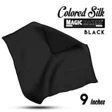 9" Inch BLACK MAGIC SILK Handkerchief Scarf Magicians Trick Hanky Prop Color 100