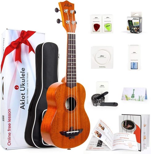 21-Inch Soprano Mahogany Ukulele Beginner Kit with Gig Bag & Online Lessons - Picture 3 of 10