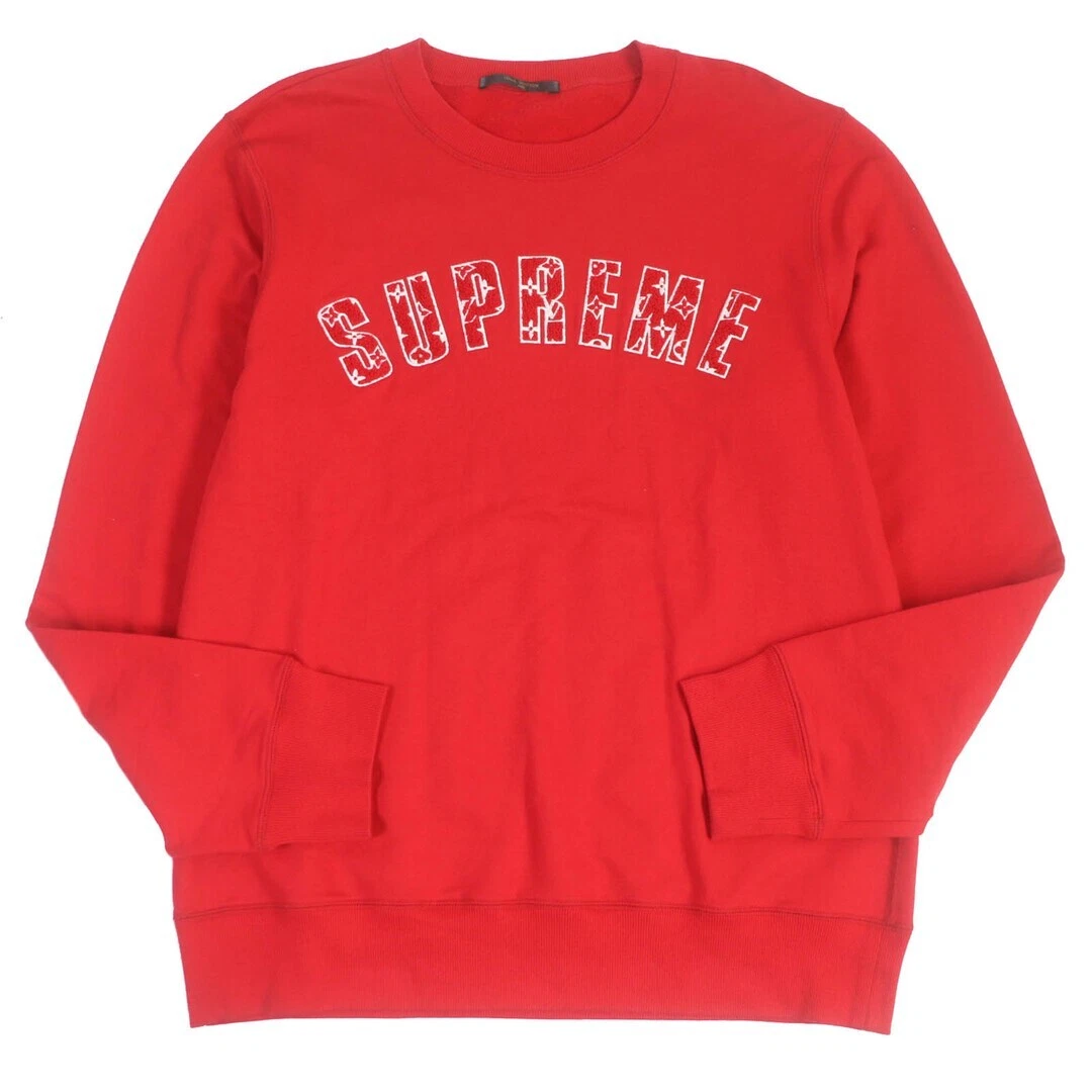 Sweat col rond LOUIS VUITTON SUPREME collabo arche logo manches longues Occasion