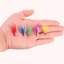 20pcs Treble Hooks with Feather 2/4/6/8/10# Fishing Lure Tackle for Minnow baits
