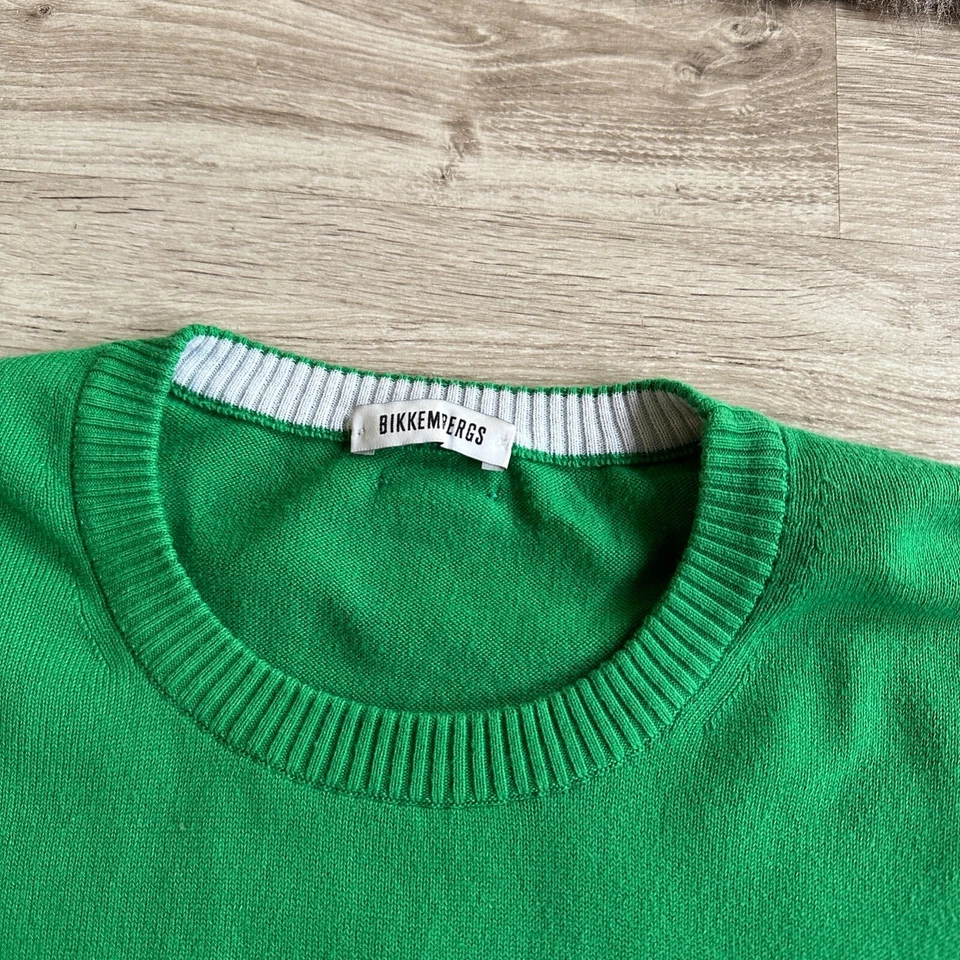Suéter Jersey Bikkembergs Para Hombre Algodón Verde Talla L Foto 3 de 4
