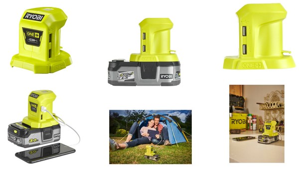 Ryobi 18 V Akku-Usb Adapter R18USB-0 +1X2,0Ah Akku 5133004381/2-image