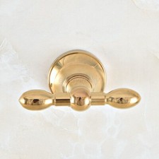 Gold Color Brass Bathroom Coat Robe Hat Clothes Towel Double Hooks Wall Hanger