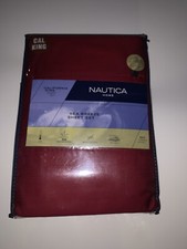 New 6 pc Nautica Home SEA BREEZE California King Sheet Set Dark Red New