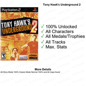 Tony Hawk's Pro Skater THPS THUG PlayStation 2 PS2 Memory Card Unlocked Save