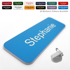 Image of ROTATING CLIP & PIN custom Engraved Name Badge Personalised ID Company Tag Work