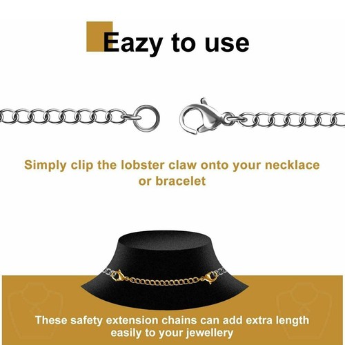 Accessories DIY Necklace Bracelet Lobster lock Extender /Safety Chain Extender - Picture 3 of 15