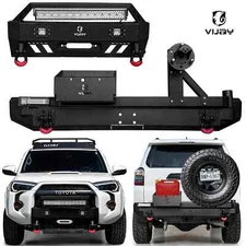 Vijay For 2015-2020 Toyota 4Runner Steel Front/Rear Bumper W/Winch Plate&Lights