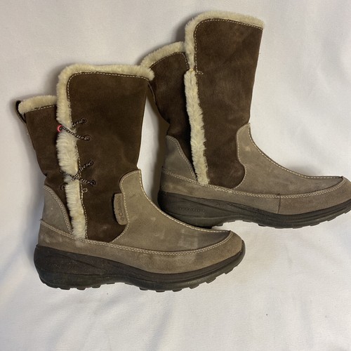Columbia Womens 9 Boots Delancey Techlite Brown Suede Leather Winter Faux Fur - Picture 2 of 5