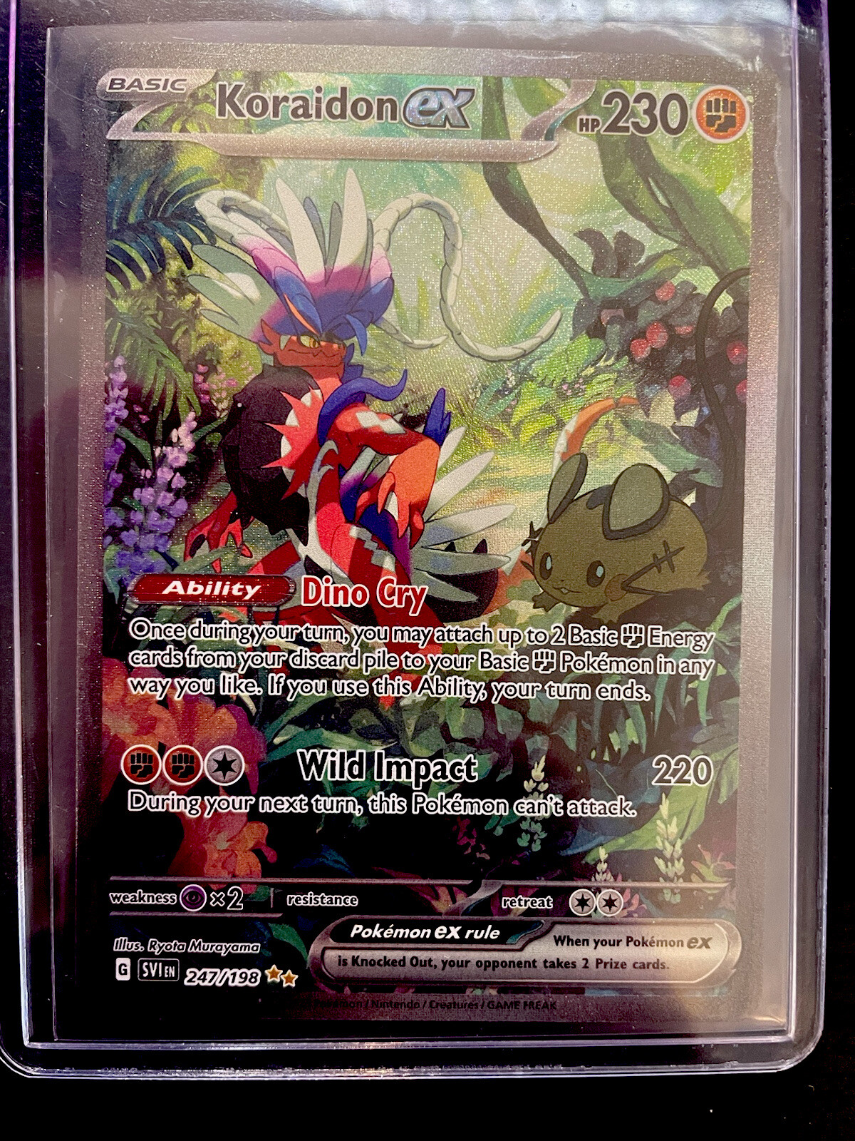 Carta 247/198 TCG Original Copag Pokémon Card Koraidon EX Full Art  Brilhante Foil Holográfico Texturizada