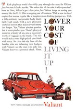 1960 Chrysler Valiant: Lower Your Cost of Living It Up Vintage Print Ad