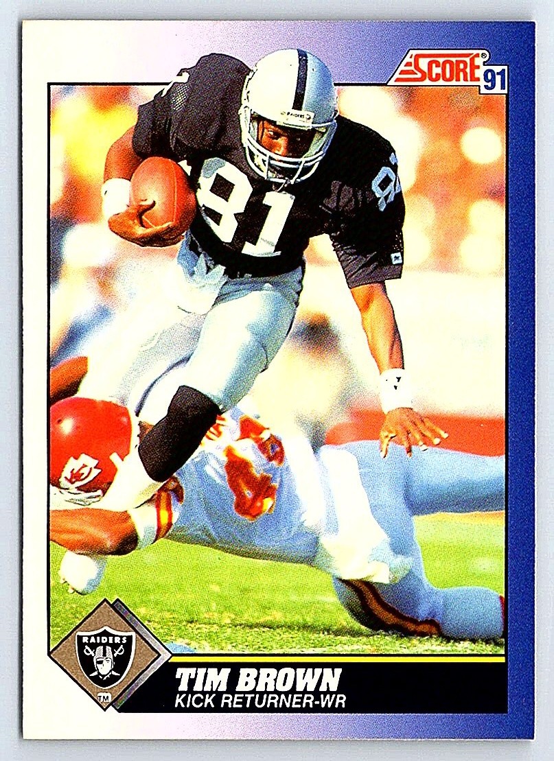 Tim Brown #14 Football Cards 1991 Score trading card — raw and PSA graded price guide