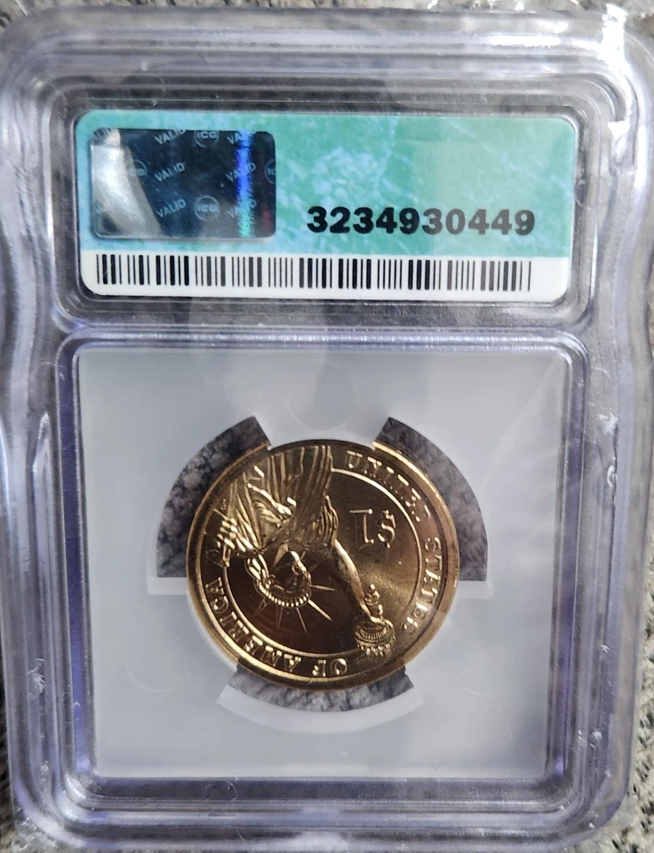 2008 P James Monroe Presidential Dollar ICG MS67 Type 2 Edge Lettering $1 - Image 2 of 4