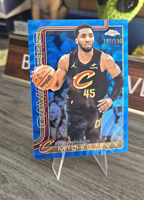 Topps 2024-25 Chrome Donovan Mitchell Cavaliers #69 Blue Refractor 147/150