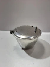 Vollrath Stainless Steel Sugar Bowl Condiment Jar Hinged Lid Japan 47602 Server