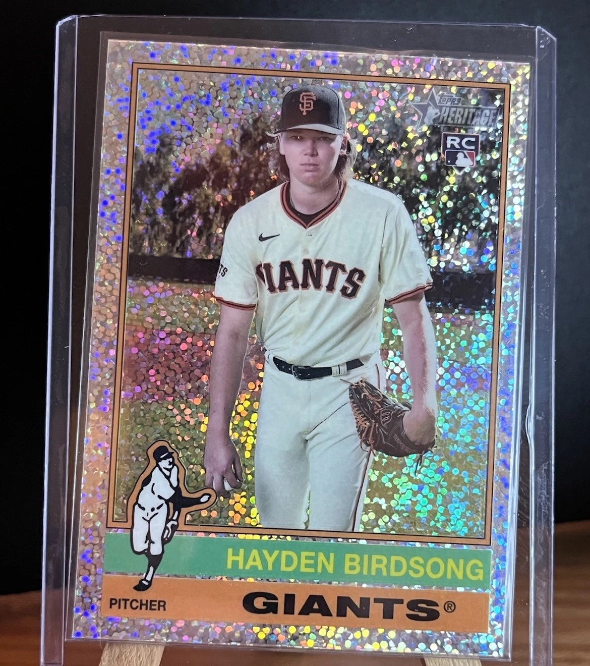 2025 Topps Heritage HAYDEN BIRDSONG RC SILVER SPARKLE CHROME #324 Giants Rookie