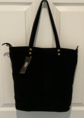 Divas Bag Genuine Leather Black Large Tote with Detachable Strap