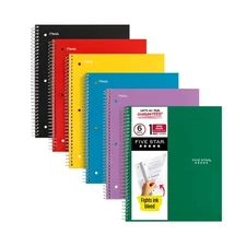 Five Star 38042 1-Subject Wirebound Notebook - Assorted Cover Colors (6/PK) New