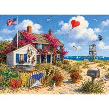 Charming Coastal Cottage 500 Piece Jigsaw Puzzle 20.5 x 15 Inch