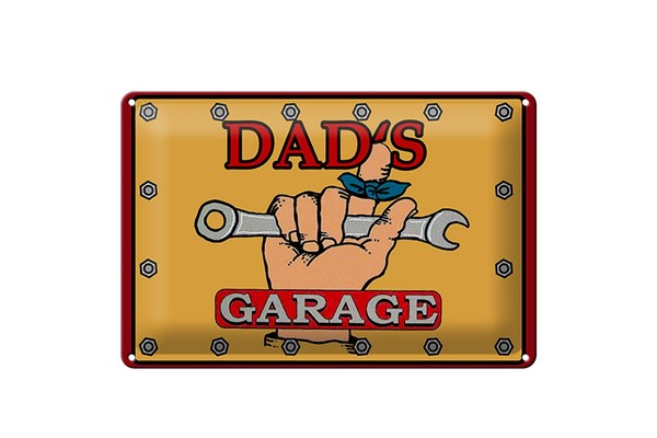 Schild Blech 30X20Cm - Made In Germany - Spruch Dads Garage Papa Werkstatt-image