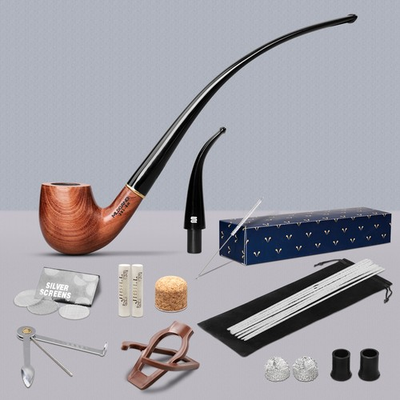 #ad #ad Rosewood Churchwarden Gandalf Pipe Long Stem Bent Tobacco Pipe With Accessories $19.00