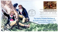 AO-1722,1977, Battle of Oriskany, Add-on Cachet, First Day Cover, American Revol