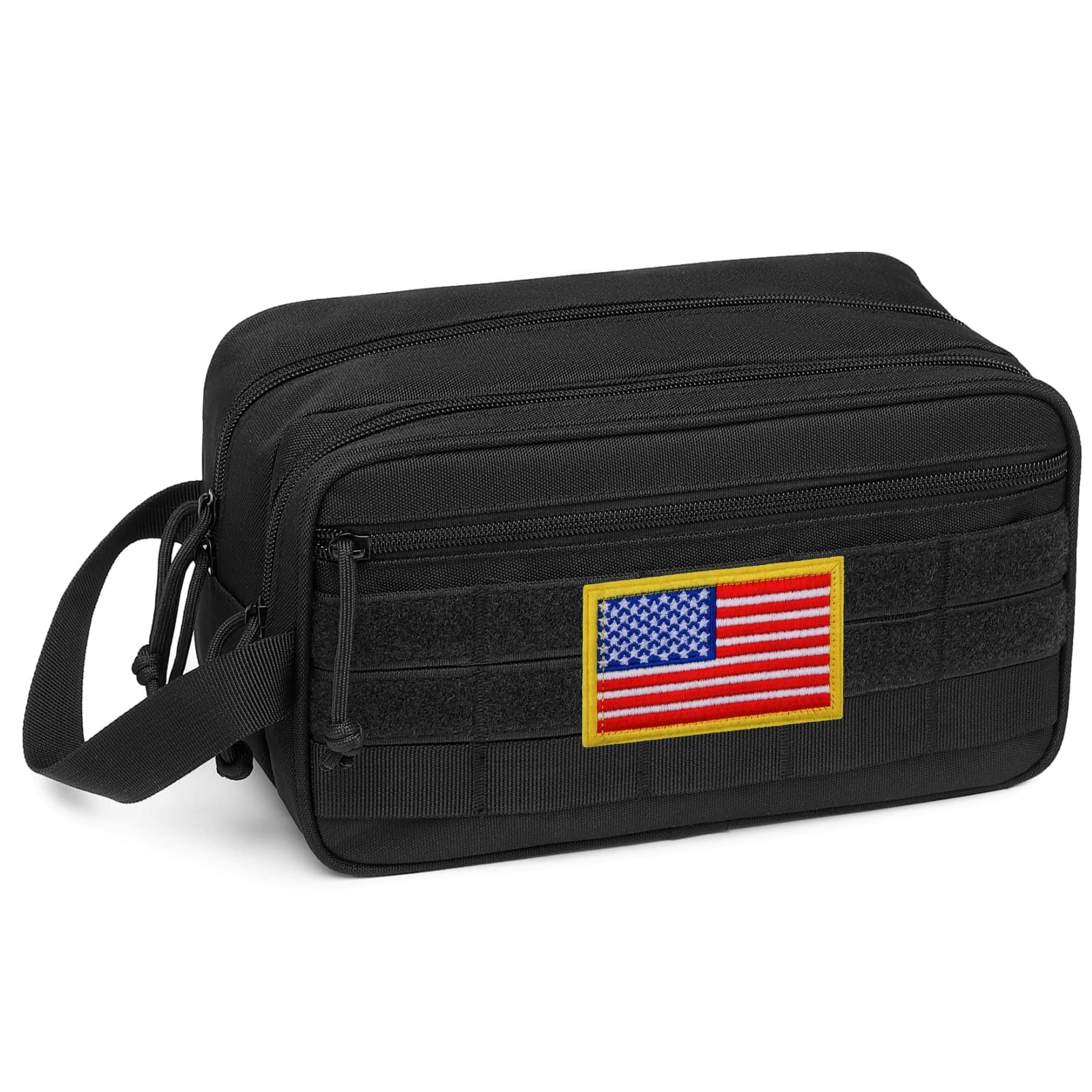 Men's Tactical Molle Toiletry Bag with Dry Wet Compartments for Travel-image