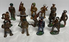 Vintage Metal Lead? Toy Army Soldiers Some Marked Made In USA Lot Of 14 AS-IS