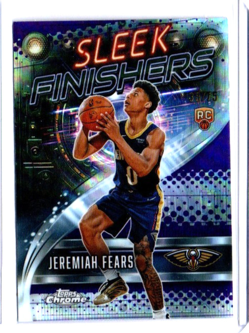 2025-26 TOPPS CHROME JEREMIAH FEARS SLEEK FINISHERS RC PURPLE REFRACTOR # 35/75