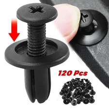 120x 6mm Hole Car Plastic Rivets Fastener Fender Bumper Clips Retainer Rivets