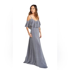 Show Me Your Mumu Renee Ruffle Maxi Dress Dancing Queen Shine Smoke Size XS NWT