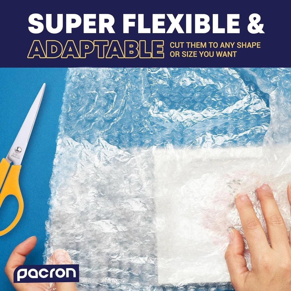 12x12 Pre-Cut Bubble Cushioning Wrap - Packing Sheets for Shipping - Made in USA - Image 3 of 4