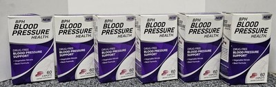 6 X Blood Pressure Support Dietary Supplement Caplets, Purple, 60 ct EACH