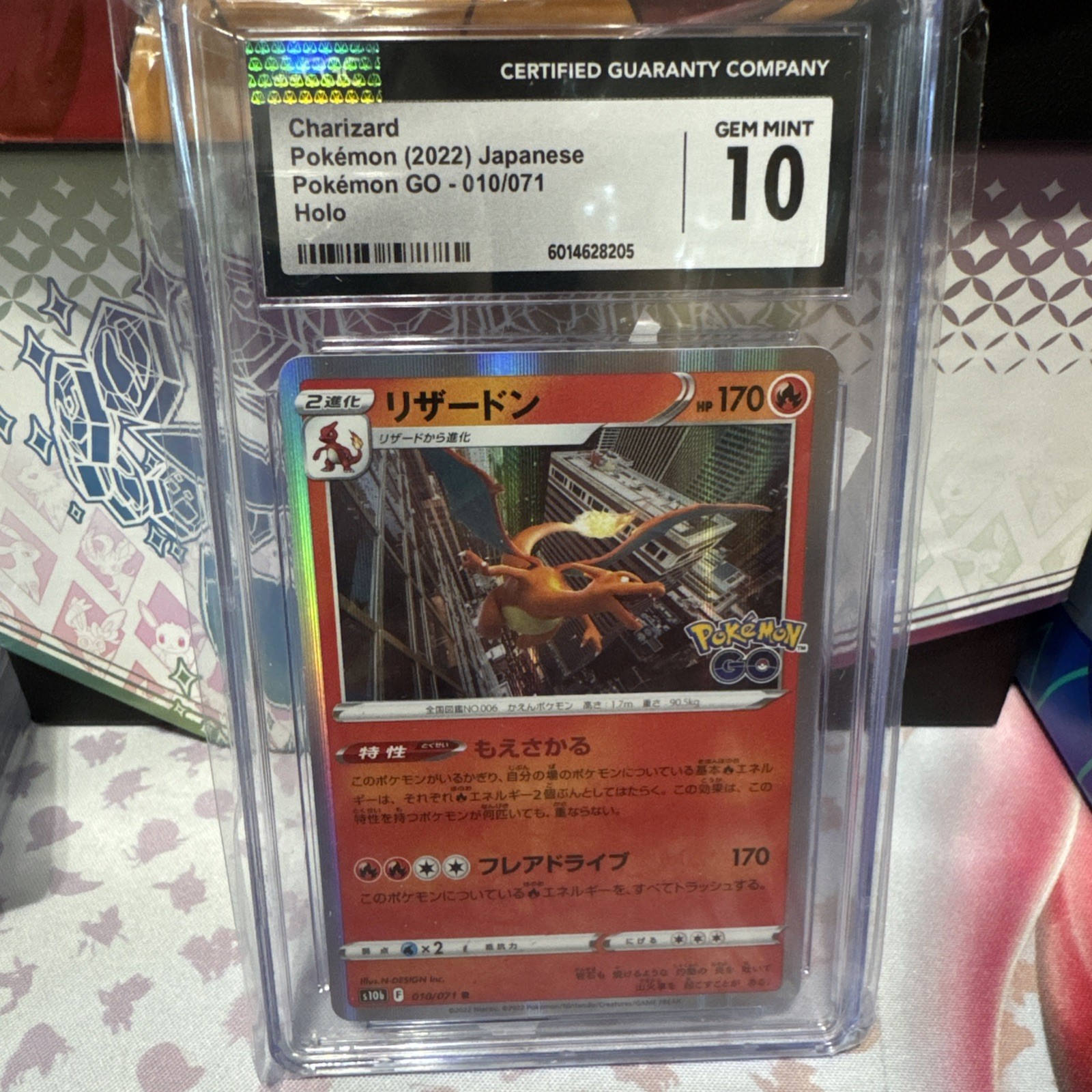 Pokémon TCG Charizard 010 Pokemon Go Holo JPN 2022 CGC GEM MINT 10