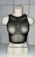 Sexy Mesh (Netz) Crop Top Tank Top Schwarz Transparent S,M,L.