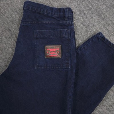 Vintage BOSS Jeans Mens *39X32 Blue Loose Baggy Dark Wash Denim Made In USA 90s
