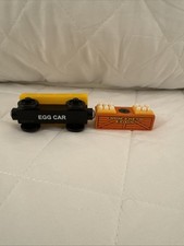 Thomas  Friends Wooden Railway Chicken Car and Egg Car with Magnetic Egg Cargo