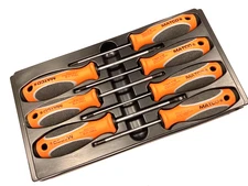 Matco Tools SSPTO7C 7 Piece Top Torque 2 ORANGE Torx Screwdriver Set & Tray NICE