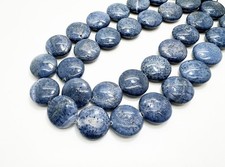 Natural Ocean Blue Coral Flat Round Beads  Coin Shape  18mm - PG314