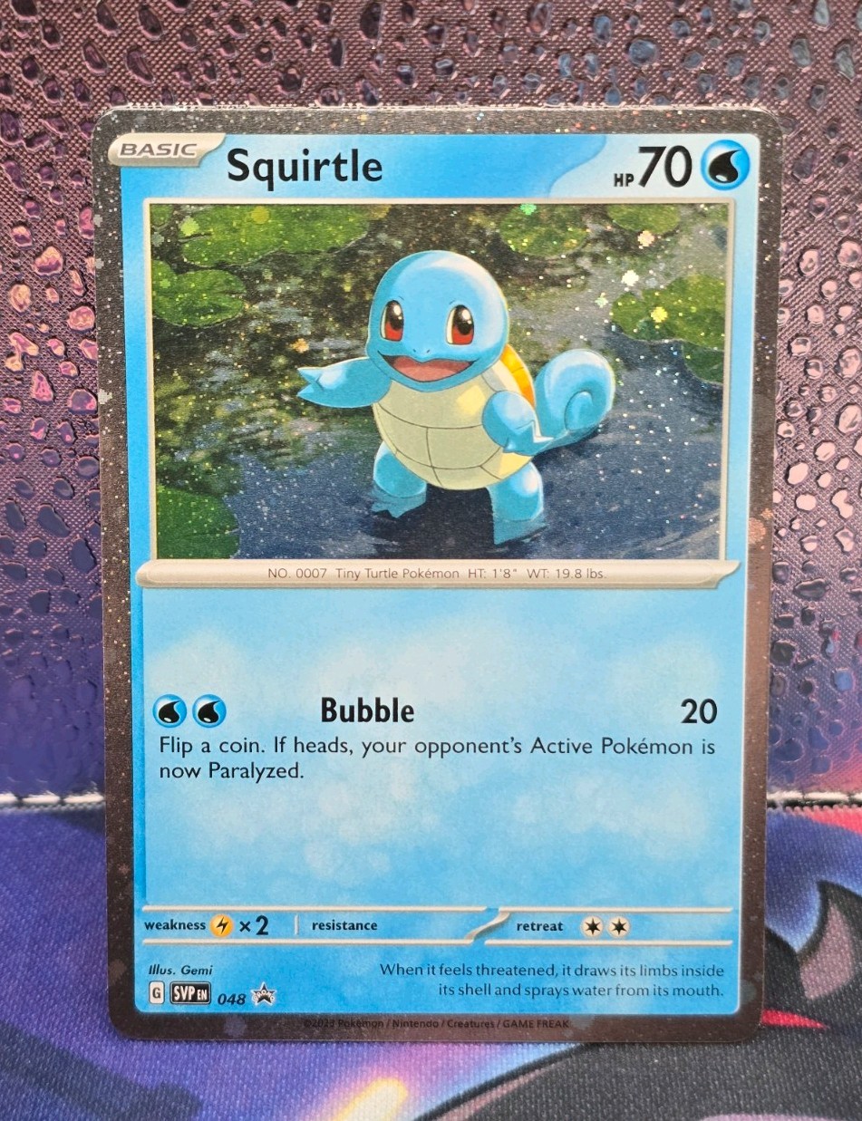 Pokemon TCG Squirtle SVP 048 Scarlet & Violet Cosmos Holo Black Star Promo