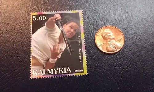 Lindsay Davenport USTA Tennis Kalmykia 2000 Perforated RARE Stamp