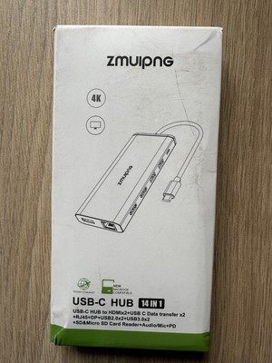 ZMUIPNG ZM026 USB-c Multifunktions Hub 14 in 1 HDMI SD-Kartenleser Laptop Dock