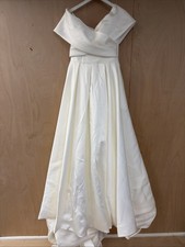 Eva Lendel Emma Wedding Dress Satin Off Shoulder Ball Gown Size 42 New with Tag