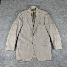 Vintage Brooks Brothers Mens 40R 3-Button Blazer Glen Plaid Wool Brown Unlined
