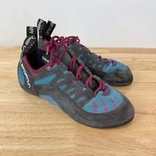 La Sportiva Tarantulace Climbing Shoes Women 7 Topaz Red Plum Leather Lace Up