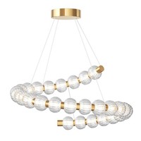 Led Pendelleuchte Metall Glas Gold Esstisch Ø80 Cm 3000 K HäNgelampe Modern